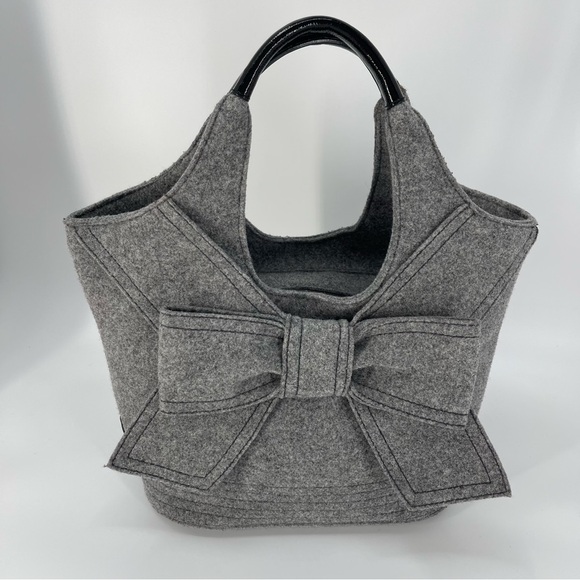 Kate Spade Handbags - Kate Spade Lg Walker Park Tate Wool Bow Bag Romantic Coquette Luxury Feminine